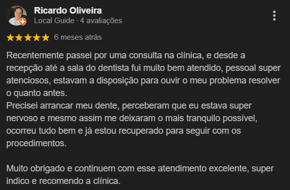 Avaliação Google — Odonto Prime
